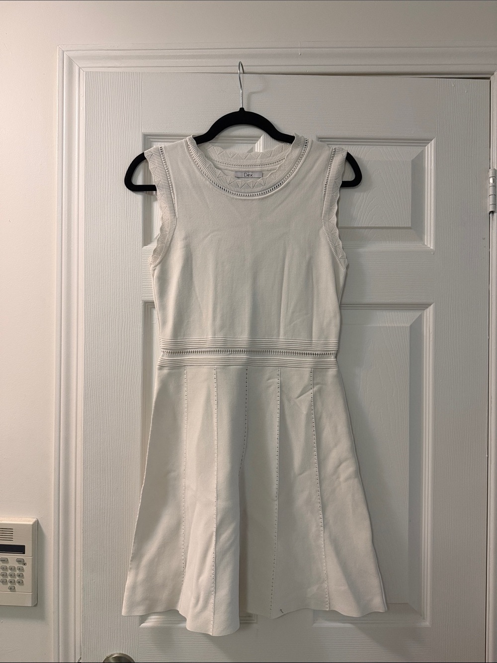 Dex White Sleeveless Fit-and-Flare Dress